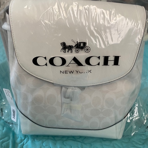 White coach backpack-with drawstring main image 4